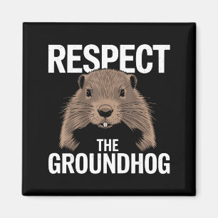 Imã Dia Divertido do Woodchuck Respeite o Animal Groun