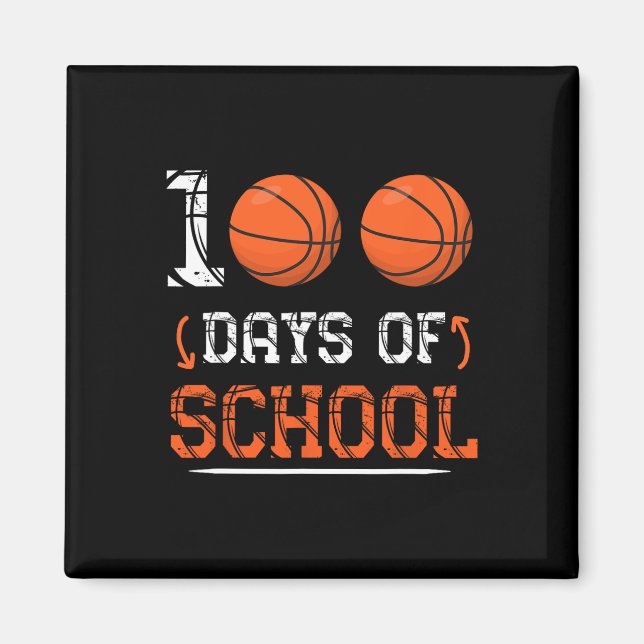 Imã Dia Do Basquete Escolar 100 Dias De Meninos Escola (Frente)
