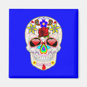 Imã Dia do Crânio do Açúcar Morto com Crystal Rosa 