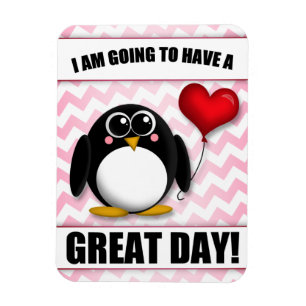 Ímã Dia do excelente - Magneta cor-de-pinguim rosa com