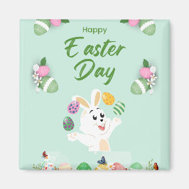 Imã Dia do felz pascoa - Páscoa Engraçado De Coelhinho