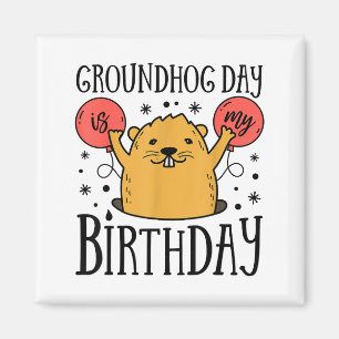Imã Dia do Marmota é Meu Aniversário Divertido Festa R