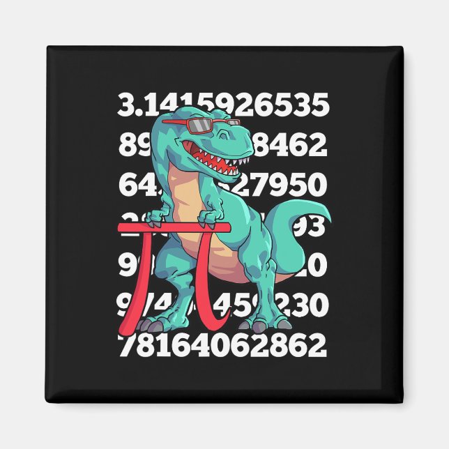 Imã Dia do Pi Dinossauro T Rex Matemática Divertida 3. (Frente)