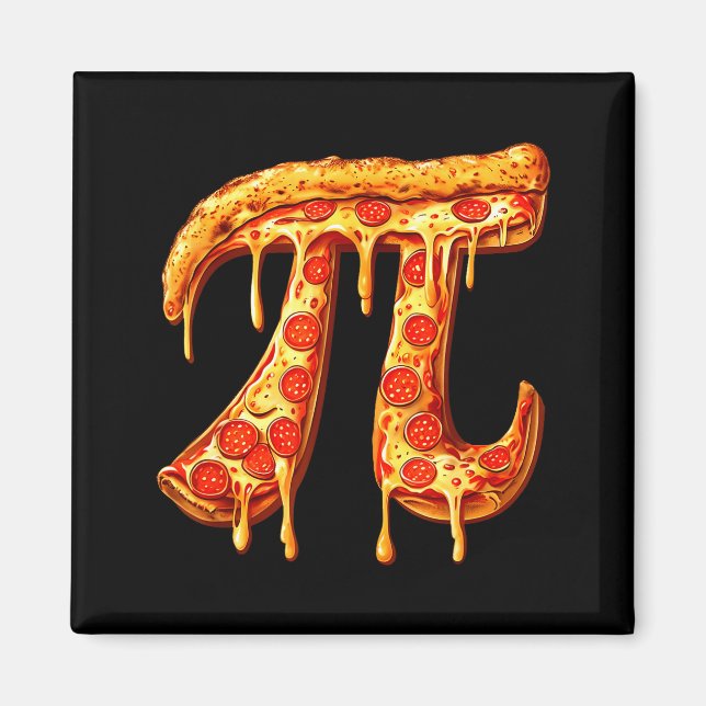 Imã Dia do Pi Símbolo do Pi Pizza Matemática Divertida (Frente)