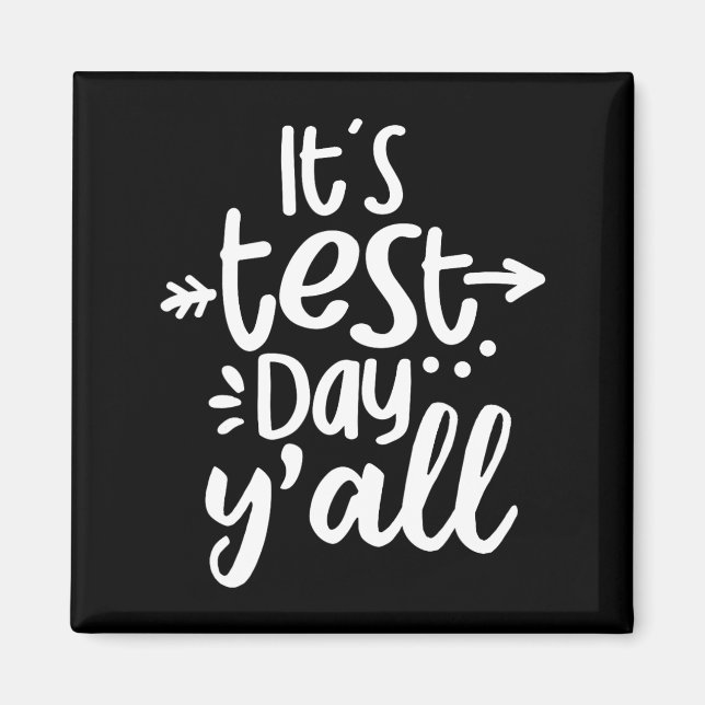 Imã Dia do Teste Yall Engraçado Dia do Teste para Estu (Frente)