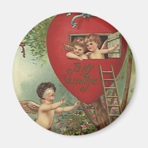 Imã Dia dos Namorados Cherubs Casa na Árvore Vitoriano