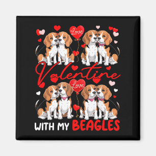 Imã Dia dos Namorados Com o Meu Casal de Beagles Dono 