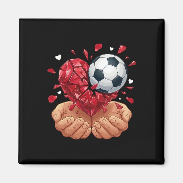 Imã Dia dos Namorados Coração de Futebol  (Frente)