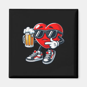 Imã Dia dos Namorados Coração Kawaii Bebendo Cerveja