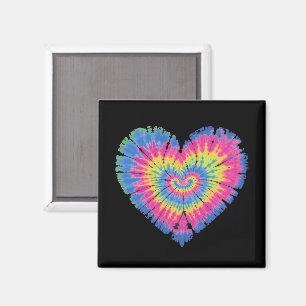 Imã Dia dos Namorados de Tie Dye Corações Coloridos