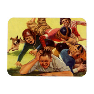 Ímã Dia dos Pais Vintage, Futebol Crianças e Cachorro