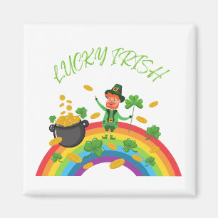 Imã Dia dos Patricks - Engraçada Lucky Irish Leprechau