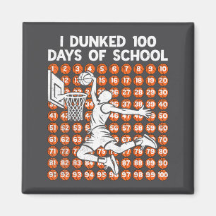 Imã Dia Escolar 100 Dias Eu Basquete Dunked 100º 100