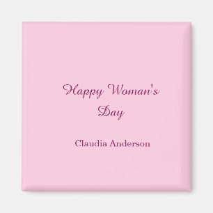 Imã dia feliz da mulher rosa nome estiloso caligrafia
