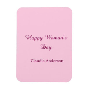 Ímã dia feliz da mulher rosa nome estiloso caligrafia
