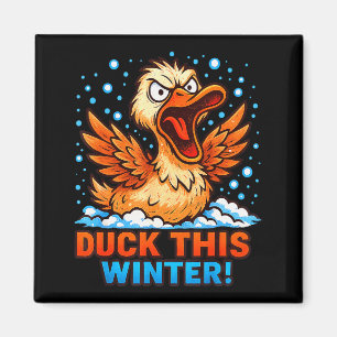 Imã Dia Frio e Nevado Dito Sarcástico Pato Divertido I