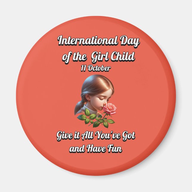 Imã Dia Internacional da Garota. Divirta-se (Frente)