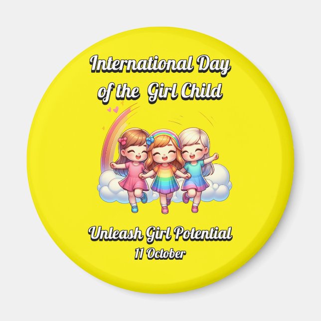 Imã Dia Internacional da Garota. Potencial Menina. (Frente)