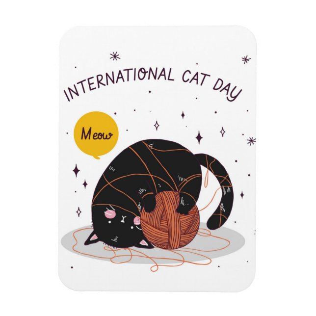 Ímã Dia Internacional da Gata (Vertical)