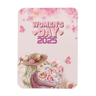 Ímã Dia Internacional da Mulher 2025 com Desenho Flora