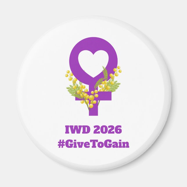Imã Dia Internacional da Mulher 2026 IWD Dar Para Ganh (Frente)