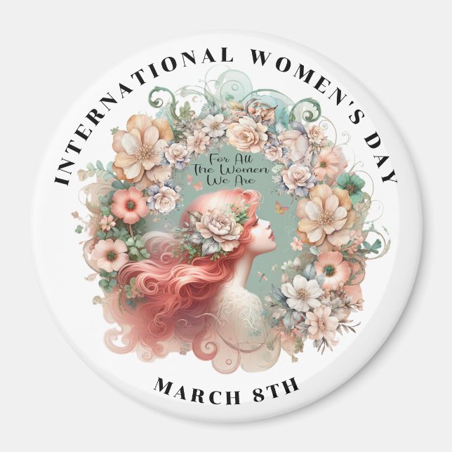 Imã Dia Internacional da Mulher 8 de março Feminina (Frente)