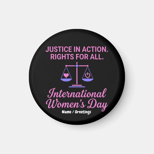 Imã Dia Internacional da Mulher Justiça em Ação Direit (Frente)