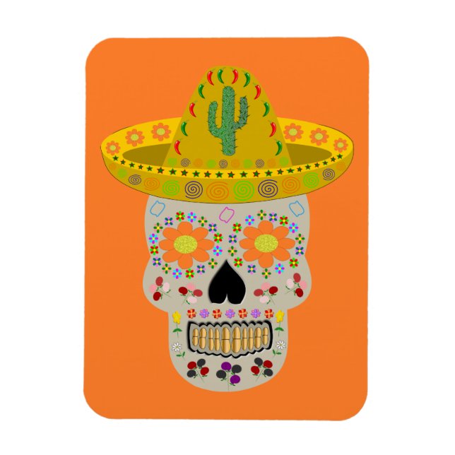 Ímã Dia Mexicano do Crânio Morto (Vertical)