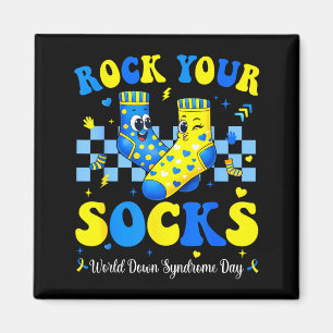 Imã Dia mundial da síndrome de down meias rock conscie