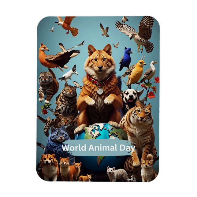 Ímã Dia Mundial dos Animais (Vertical)
