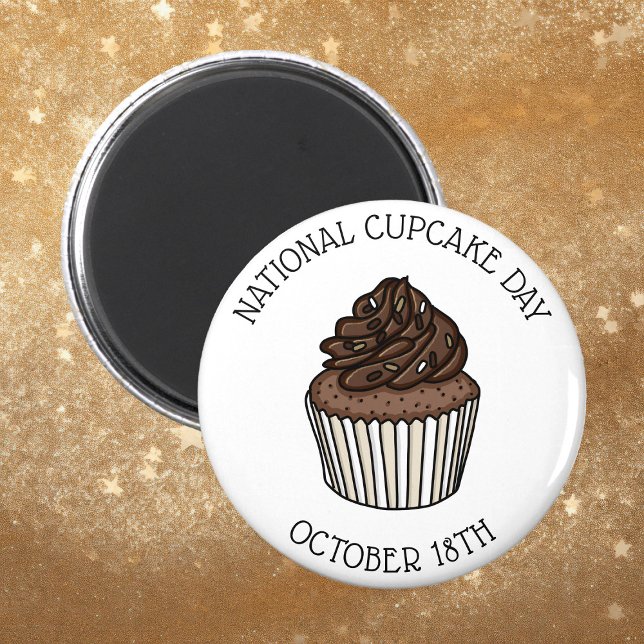 Imã Dia Nacional do Cupcake de Chocolate | 18 de outub (Criador carregado)