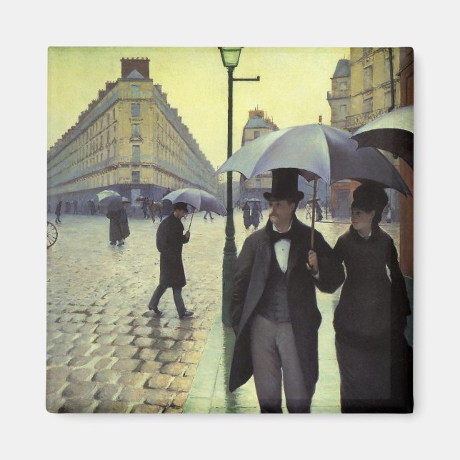 Imã Dia Rainy da Rua Paris por Gustave Caillebotte (Frente)