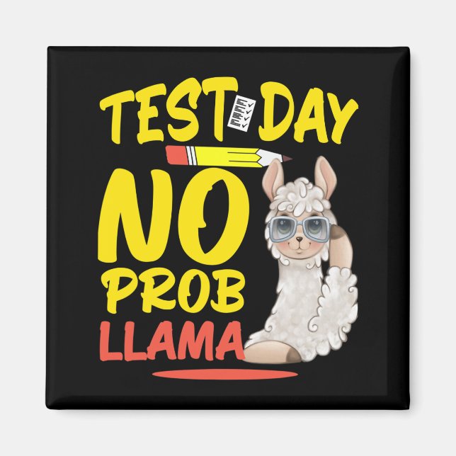Imã Dia sem Prob-llama Llama Professor &amp; Teste de  (Frente)