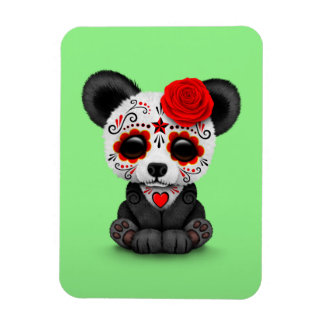 Ímã Dia Vermelho do Crânio do Açúcar Morto Panda em Ve