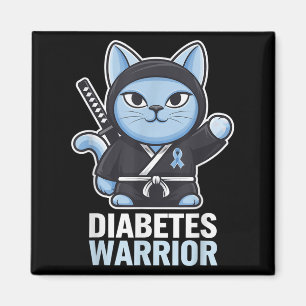 Imã Diabetes Consciência Azul Fita Ninja Gato Diabetes