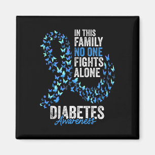 Imã Diabetes Consciência Mês Borboletas Azul Fita