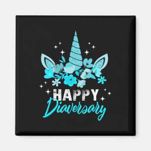 Imã Diabetes Feliz Aniversário do Diário Unicórnio T