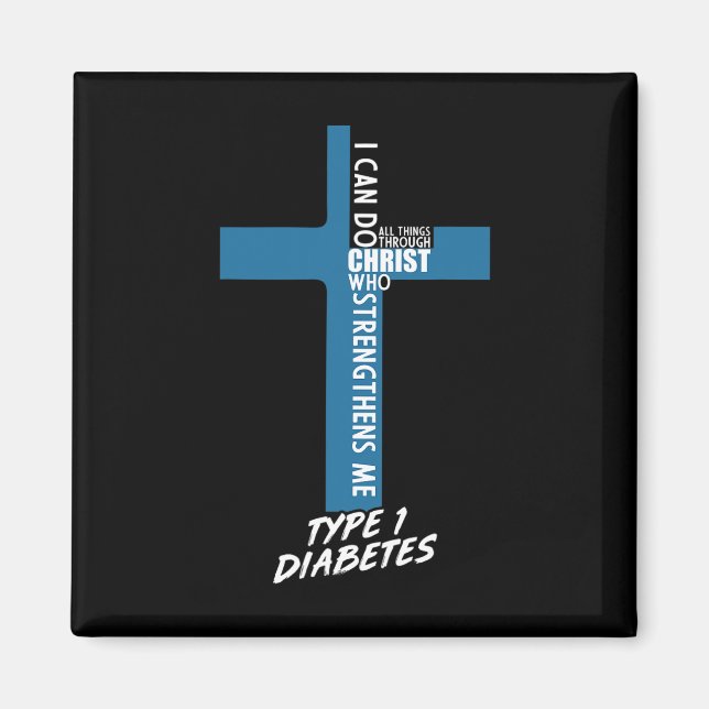Imã Diabetes Posso Fazer Tudo Através De Jesus T1D Sup (Frente)