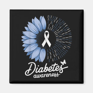 Imã Diabetes Sensibilização do Flor Azul Símbolo de Su