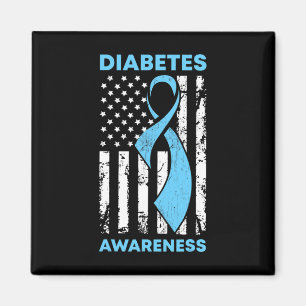Imã Diabetes Sensibilização dos EUA Bandeira Azul Fita