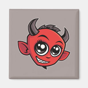 Imã Diabo de Cartoon Bonito Sorrindo