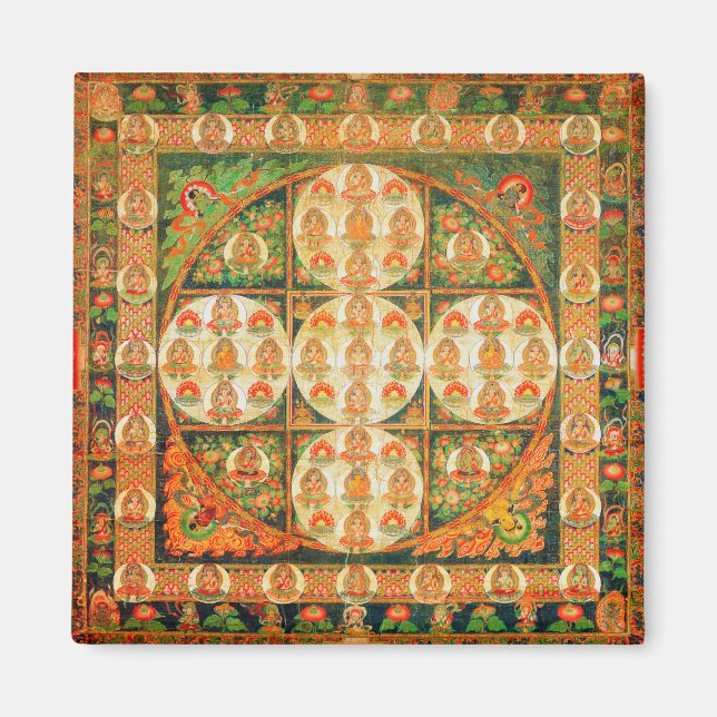 Imã Diagrama Cósmico de Mandala para a Meditação (Frente)