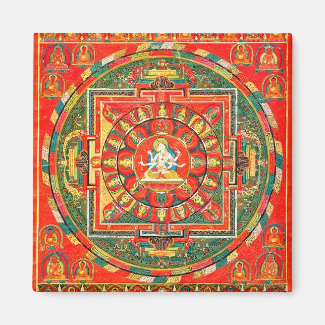 Imã Diagrama Cósmico de Mandala para a Meditação (Frente)