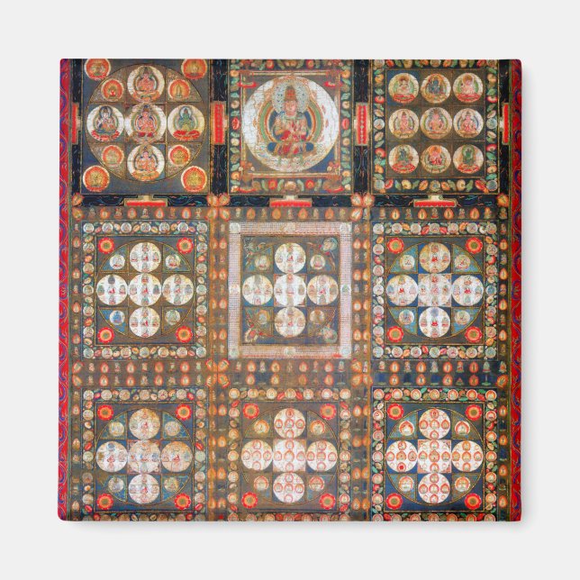 Imã Diagrama Cósmico de Mandala para a Meditação (Frente)