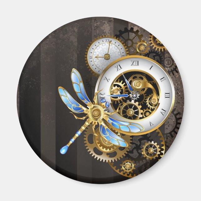 Imã Dials Steampunk com Dragonfly (Frente)