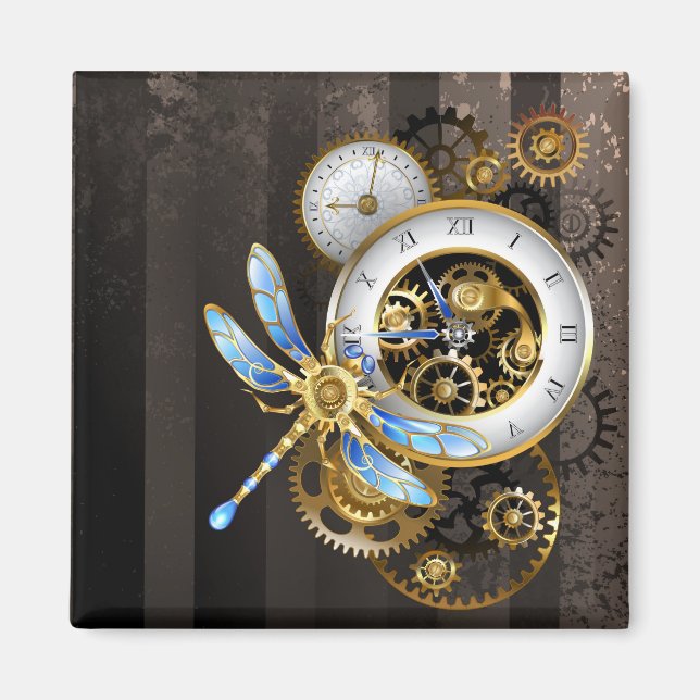 Imã Dials Steampunk com Dragonfly (Frente)