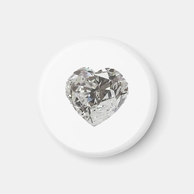 Imã Diamante Brilhante em forma de Coração (Frente)