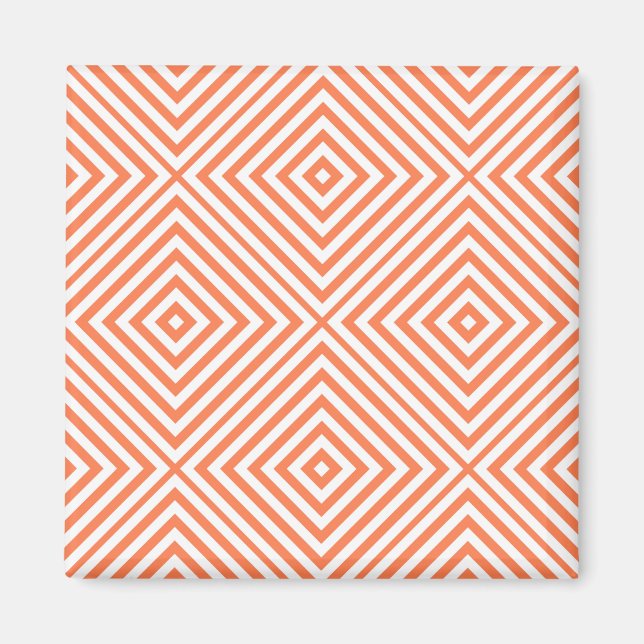 Imã Diamante Coral Chevron (Frente)