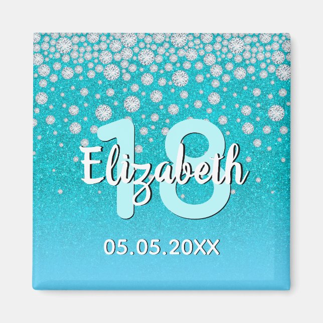 Imã Diamante verde-azul-lacrimogêneo de 18 anos (Frente)