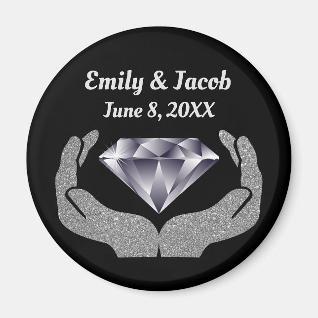 Imã Diamond Hands Wedding Magnet (Frente)
